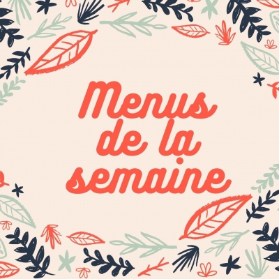 Menus du 9 au 15 septembre